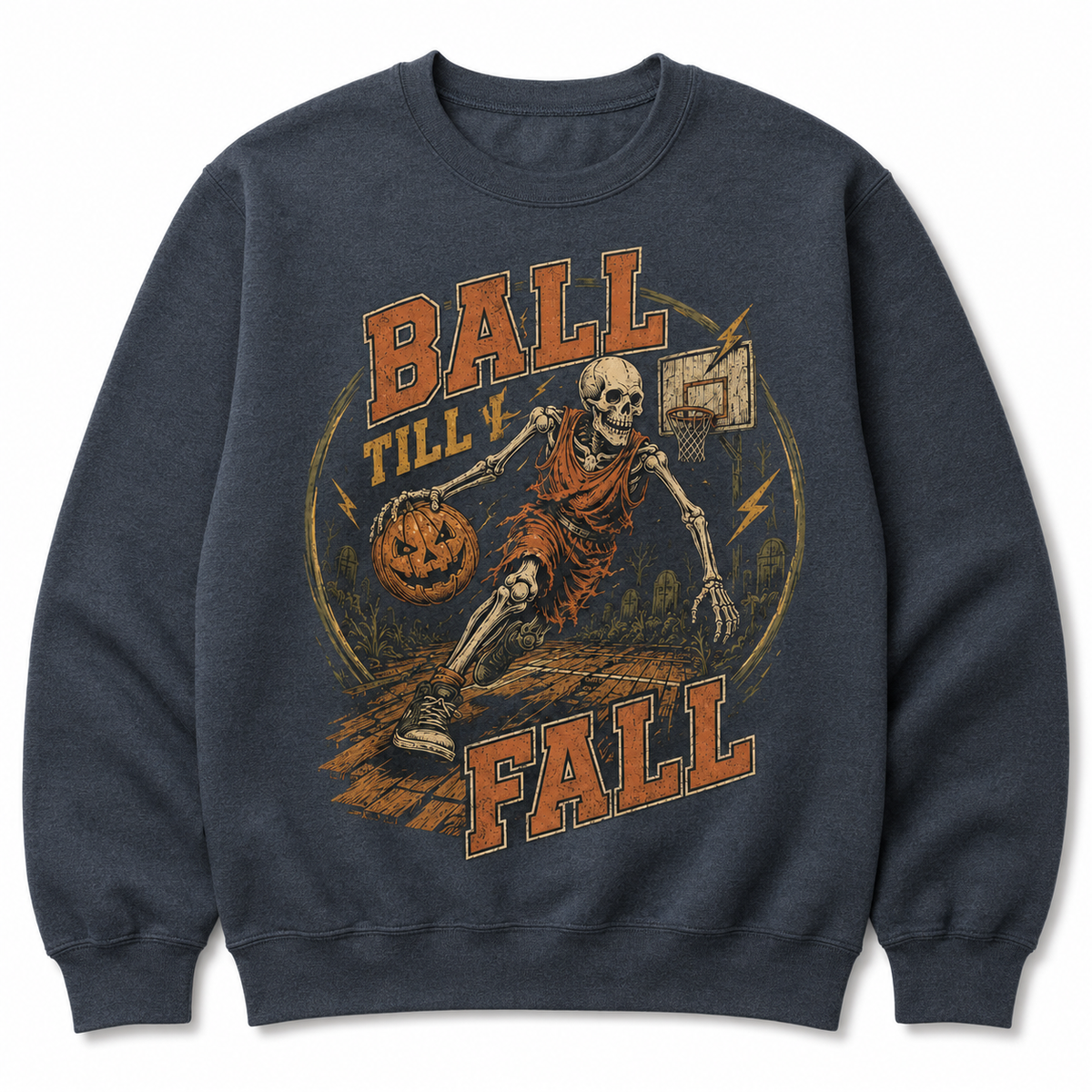 Ball Till I Fall Basketball Halloween Skeleton Shirt