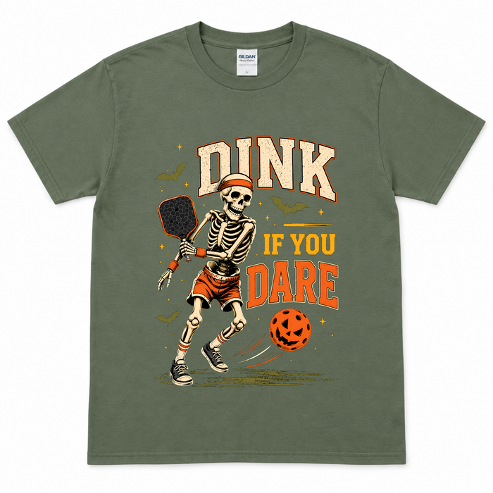 Dink If You Dare Pickleball Halloween Skeleton Shirt