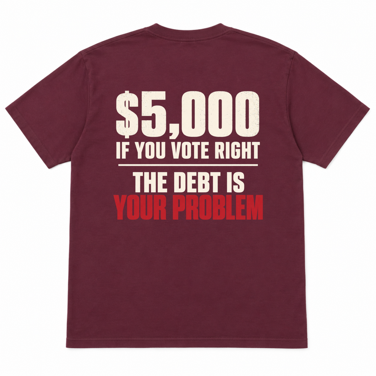 $5,000 IF YOU VOTE RIGHT - THE DEBT IS YOUR PROBLEM