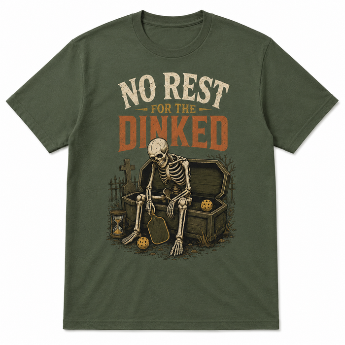 No Rest for the Dinked Pickleball Halloween Skeleton Shirt