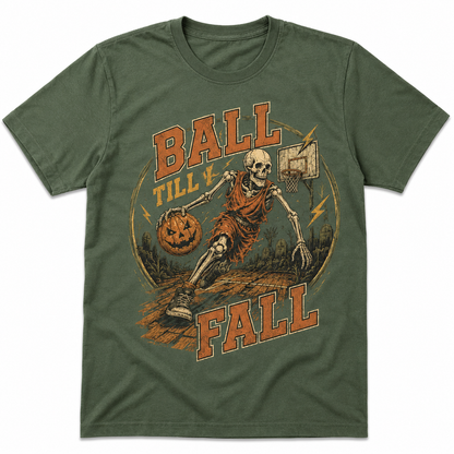Ball Till I Fall Basketball Halloween Skeleton Shirt
