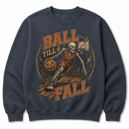 Ball Till I Fall Basketball Halloween Skeleton Shirt