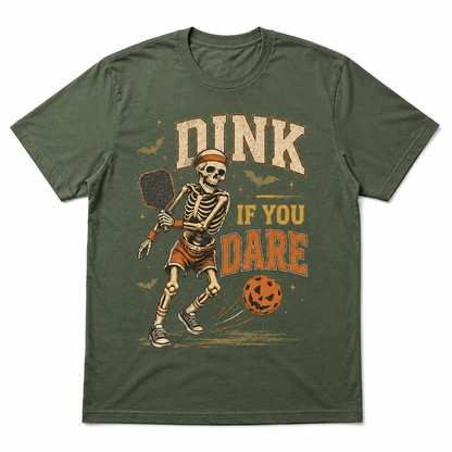 Dink If You Dare Pickleball Halloween Skeleton Shirt