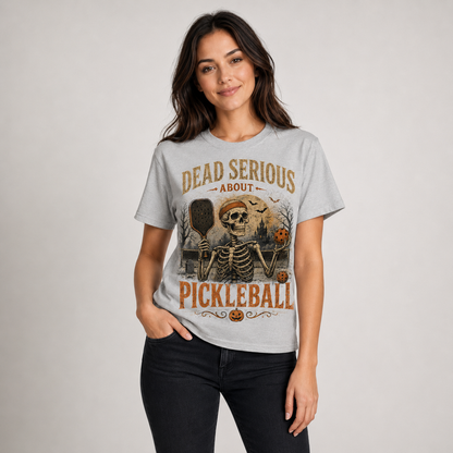 Dead Serious About Pickleball Halloween T-Shirt