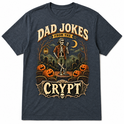 Dad Jokes From the Crypt Halloween Skeleton Shirt