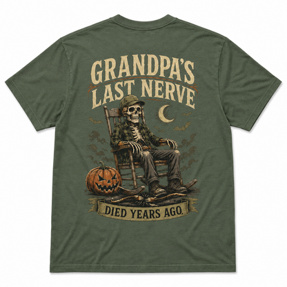 Grandpa’s Last Nerve Died Years Ago Halloween Skeleton Shirt