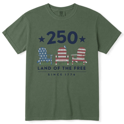 250th Anniversary Patriotic T-Shirt - Land of the Free Since 1776