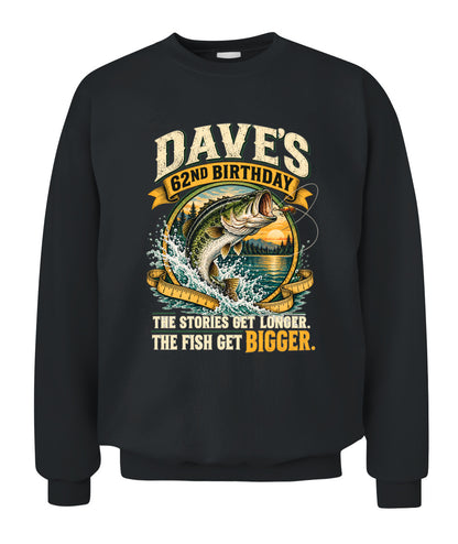 62ND BIRTHDAY / THE STORIES GET LONGER. THE FISH GET BIGGER.