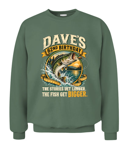 62ND BIRTHDAY / THE STORIES GET LONGER. THE FISH GET BIGGER.